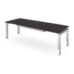 Orione Chrome Extension Dining Table | Black - Dining Tables