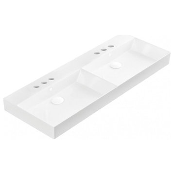 Energy 120.03 Bathroom Sink in Glossy White with Three Faucet Holes