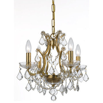 Crystorama Lighting Group 4454-CL-S Filmore 4 Light 17"W Crystal - Antique Gold