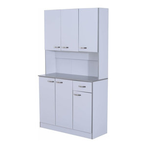 Storage Cabinet Particle Board With 6 Door And 1 Drawer Modern