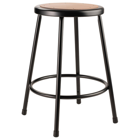 NPS 6200 Series 24" Modern Metal and Wood Heavy Duty Stool in Black