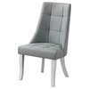 Troy Parsons Dining Chairs, Beige Vinyl Upholstery, Blue