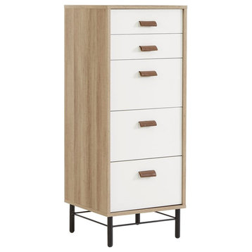 Pemberly Row Engineered Wood Bedroom Lingere Chest in Sky Oak/White Accent