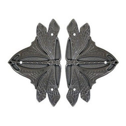 Inviting Home Inc. - Dragonfly Hinge Plates, Antique-Style Pewter - Hinges
