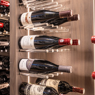 Custom Staircase Glass Wine Cellar & Display Cabinet in Newport Beach
