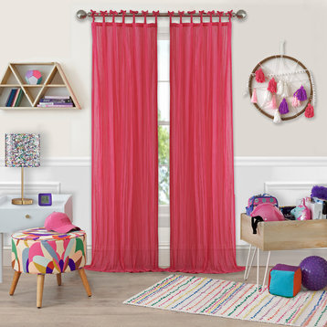 Greta Sheer Single Window Curtain, Pink, 50"x108"