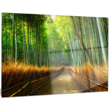 "Arashiyama Bamboo Grove Japan" Oversized Forest Metal Wall Art,  28"x12"
