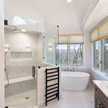 Transitional Primary Bath + Closet Olathe, KS