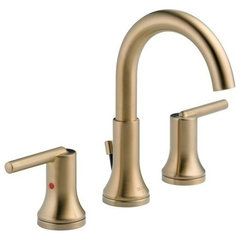 Delta Faucet Trinsic Single Hole, Gold, Single Handle Bathroom Faucet,  Metal Drain Assembly, Champagne Bronze 559LF-CZMPU, Touch On Faucets -   Canada