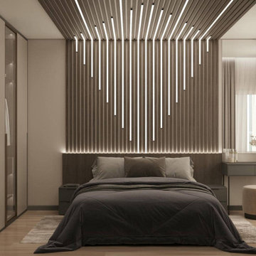 Luxurious Bedroom with Modern Lighting