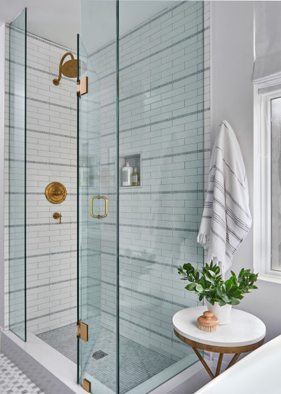 Transitional Bathroom by Staci Edwards Design Inc