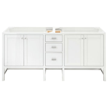 Addison 72" Double Vanity Cabinet, Glossy White