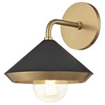 Mitzi by Hudson Valley Lighting - Marnie Wall Sconce, Finish: Aged Brass, Shade: Black - We get it. Everyone deserves to enjoy the benefits of good design in their home - and now everyone can. Meet Mitzi. Inspired by the founder of Hudson Valley Lighting's grandmother, a painter and master antique-finder, Mitzi mixes classic with contemporary, sacrificing no quality along the way. Designed with thoughtful simplicity, each fixture embodies form and function in perfect harmony. Less clutter and more creativity, Mitzi is attainable high design.