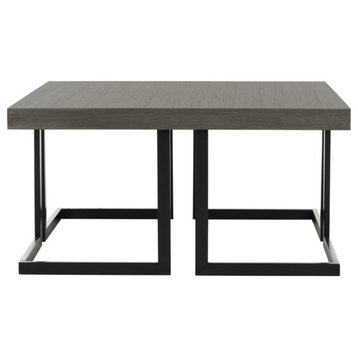 Wendal Modern Mid Century Wood Coffee Table Dark Grey Black