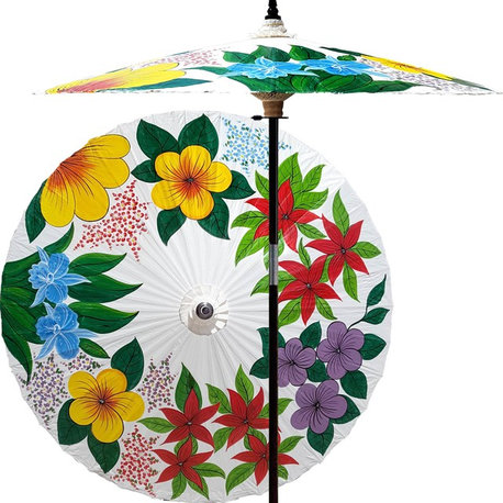 Eastern Bouquet (Beijing White) Outdoor Patio Umbrella