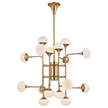 Hudson Valley Lighting 4716 Fleming 16 Light 37"W LED Abstract - Aged Brass