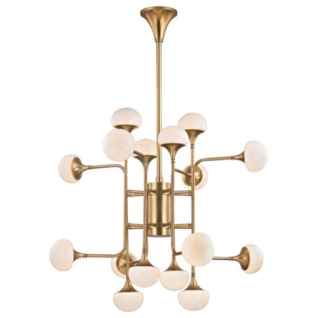 Hudson Valley Lighting 4716 Fleming 16 Light 37"W LED Abstract - Aged Brass