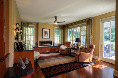 Example of a trendy family room design in Philadelphia
