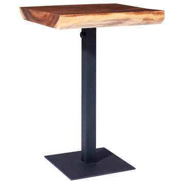 Chamcha Wood Bar Table, Metal Leg