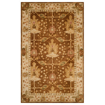 Safavieh Antiquity Collection AT840 Rug, Brown/Beige, 5'x8'