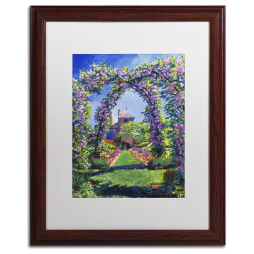 David Lloyd Glover 'English Rose Arbor' Art, Wood Frame, 16"x20", White Matte