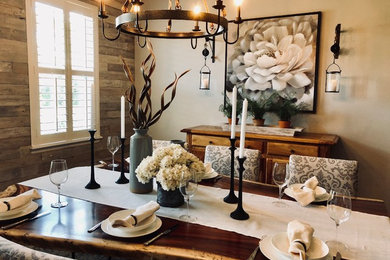 Dining room - farmhouse dining room idea in Tampa