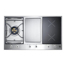 Bertazzoni 36" Design Segmented Gas/induction Cooktop Stainless Steel | PM361IGX - Cooktops