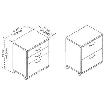 Nexera 5092 Essentials Mobile Filing Cabinet 3-Drawer Natural Maple