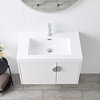 Floating Bathroom Vanity with Sink, Wood Bathroom Vanity Cabinet, White, 30"