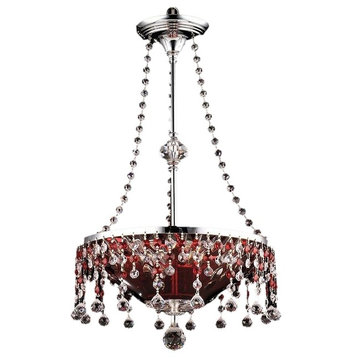 Pendant Light DALE TIFFANY Contemporary 3-Light Red Polished Chrome