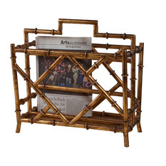 Iron Magazine Rack, Antique Gold
