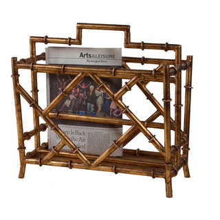 Iron Magazine Rack, Antique Gold - Asian - Magazine Racks - by DESSAU ...