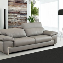 Modern Italian Leather Taupe Sofa Collection