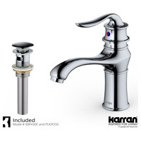 Karran KBF430 1-Hole 1-Handle Basin Faucet With Pop-up Drain, Chrome