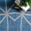 nuLOOM Saunders Geometric Indoor/Outdoor Striped Area Rug, Blue, 6'7"x9'
