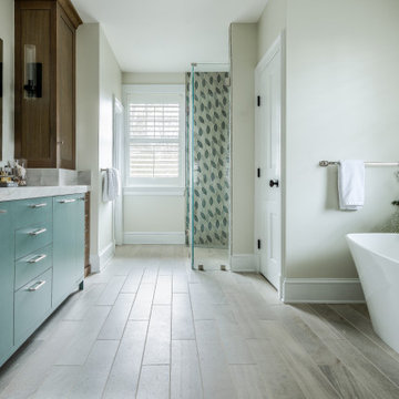 Transitional Master Bathroom Remodel in Bethesda, MD