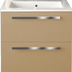 Italian 24 inch Modern Wall Mounted Bathroom Vanity Sand Glossy Finish - Bathroom Vanities And Sink Consoles