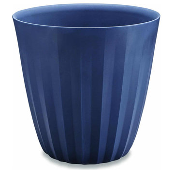 Pleat Modern Indoor Outdoor Plant Pot - 23", Midnight Blue