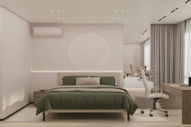 Bedroom - modern bedroom idea in New York
