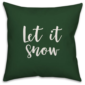 Let It Snow Somewhere Else, Light Green 18x18 Throw Pillow Cover