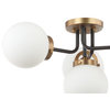 4 - Litght Semi-Flush Sputnik Ceiling Light in Aged Brass & Matte Black