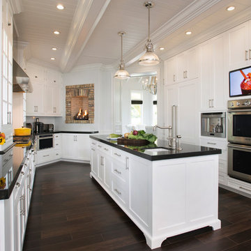 Painted White and Periwinkle Kitchen