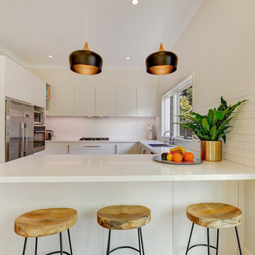 Minimalist Kitchen with Subway Tile Splashback