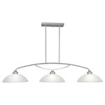 Livex Lighting - Somerset Billiard and Island Light, Brushed Nickel - Smooth lines meet gorgeous materials in our Somerset collection. The sleek design will add contemporary class and appeal to your home. This three light linear chandelier features a brushed nickel finish with satin glass.