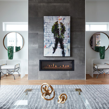 Reside Black Semi Polished Porcelain Tiles 24x48 Living Room