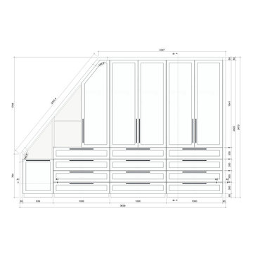 Einbauschrank Dachschräge als Raumtrenner