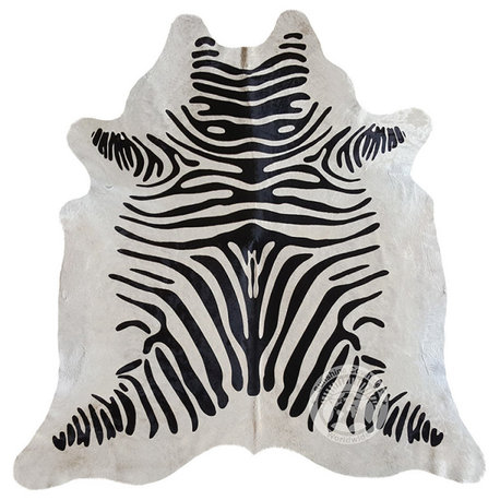 Luxury Cowhides Zebra Off White Cowhide Rug