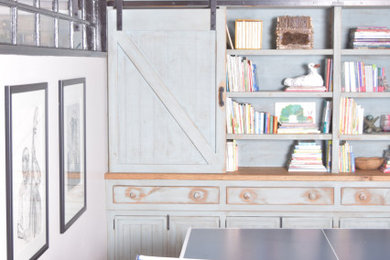Inspiration for an eclectic basement remodel in Atlanta