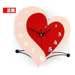 DIY cartoon Heart Style Mute Wall Clock - JT206B - Wall Clocks