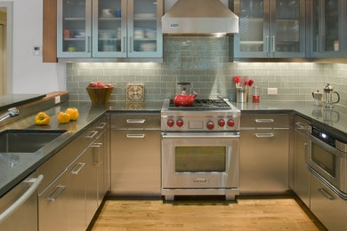 Example of a minimalist kitchen design in Other